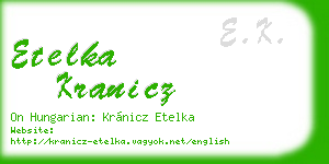 etelka kranicz business card